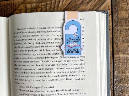 Reading Do Not Disturb Door Hanger, Magnetic Bookmark