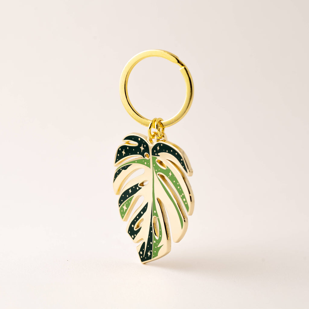 Monstera Thai Constellation Keychain Charm, Plant Lover Gift