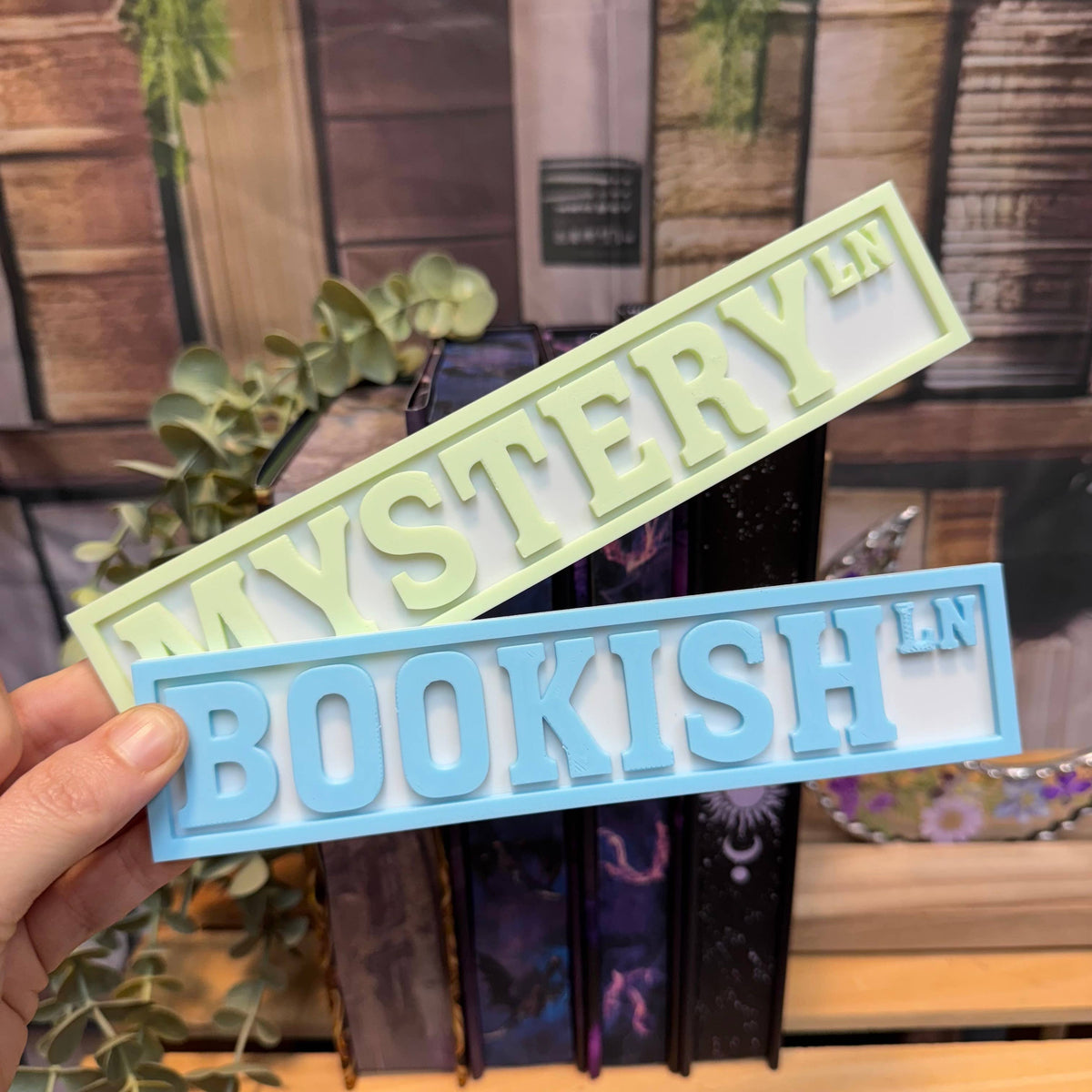 Cute Bookshelf Street Sign Decor | Genre Signs for Bookshelf