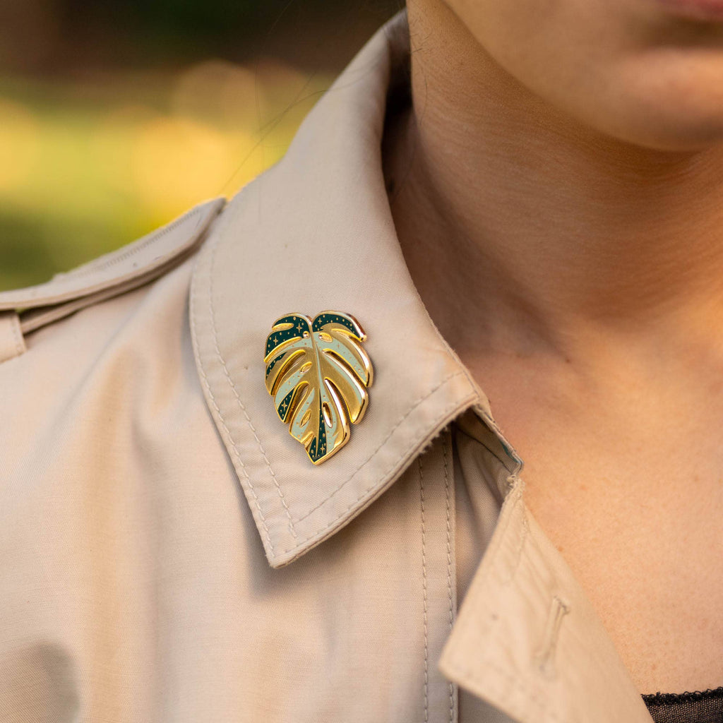 Monstera Thai Constellation Pin, Plant Lover Gift