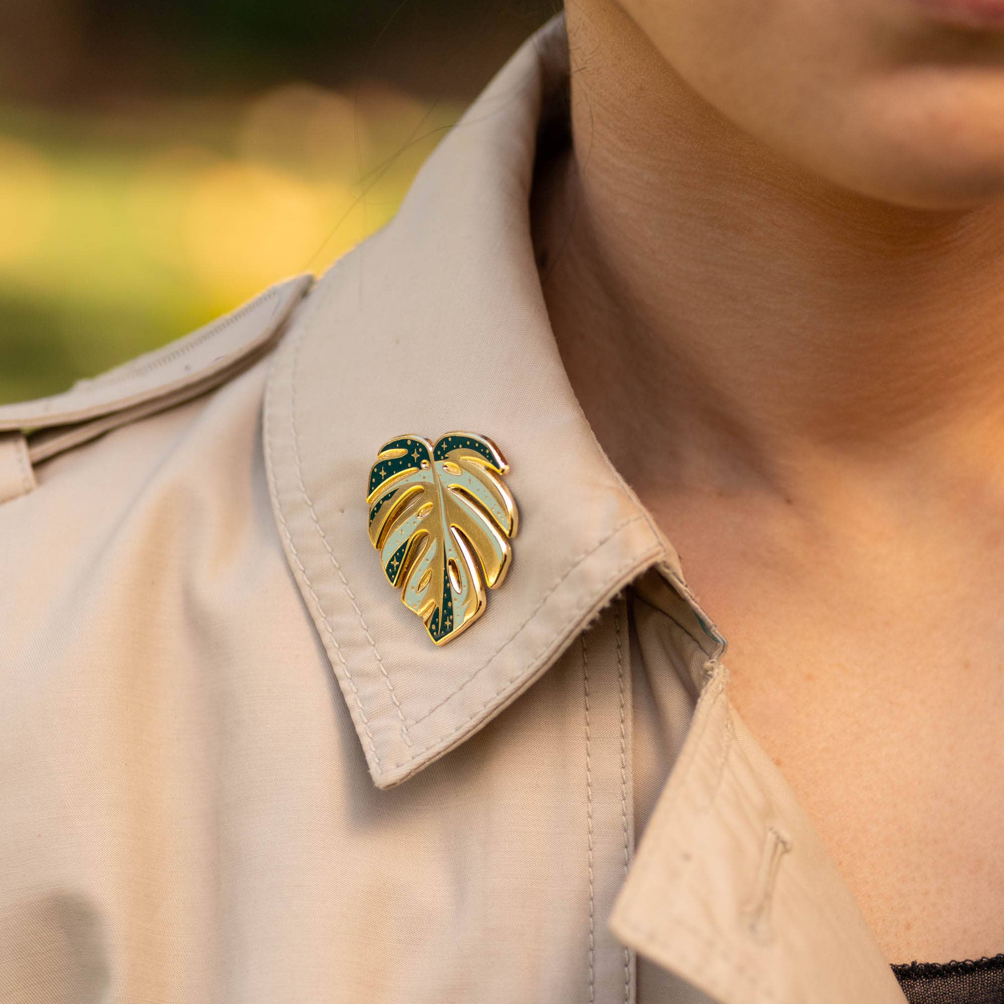 Monstera Thai Constellation Pin, Plant Lover Gift