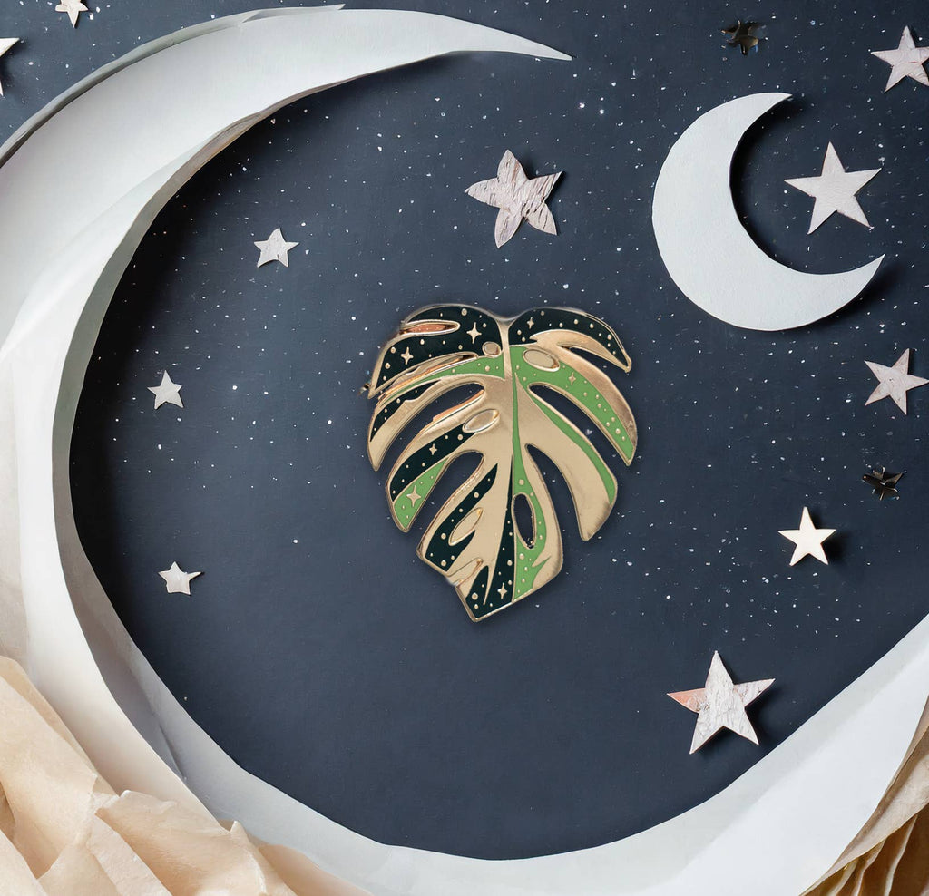 Monstera Thai Constellation Pin, Plant Lover Gift