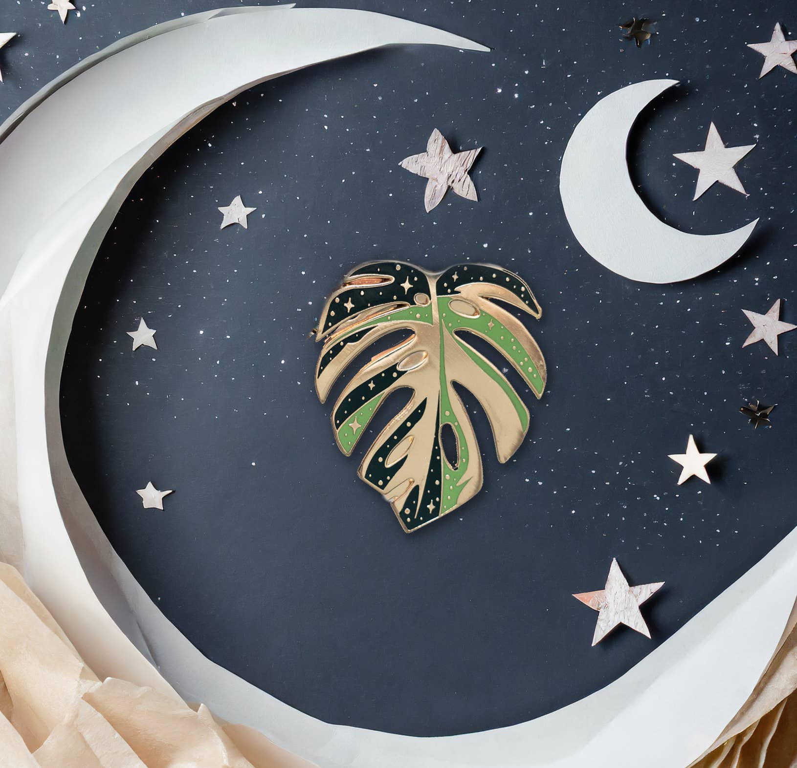 Monstera Thai Constellation Pin, Plant Lover Gift