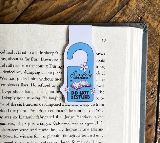 Reading Do Not Disturb Door Hanger, Magnetic Bookmark