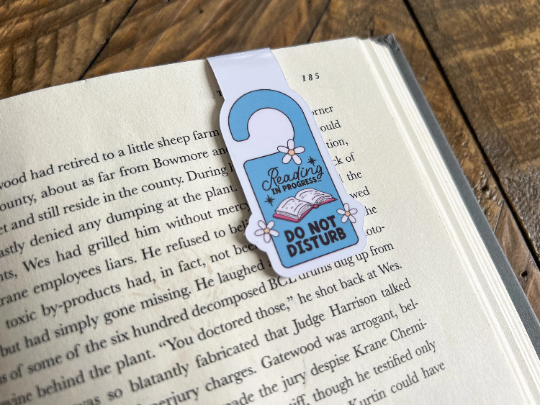 Reading Do Not Disturb Door Hanger, Magnetic Bookmark