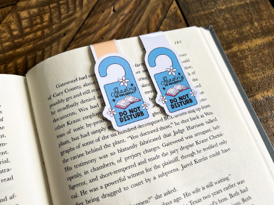 Reading Do Not Disturb Door Hanger, Magnetic Bookmark
