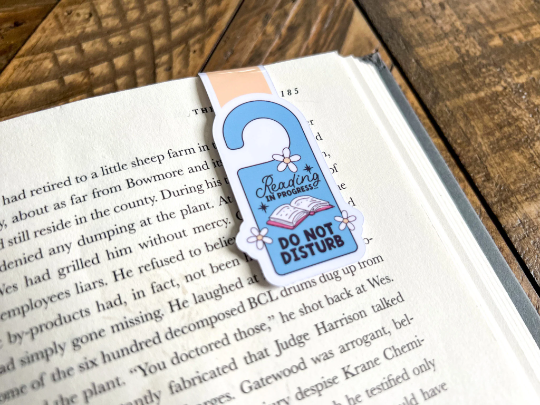 Reading Do Not Disturb Door Hanger, Magnetic Bookmark