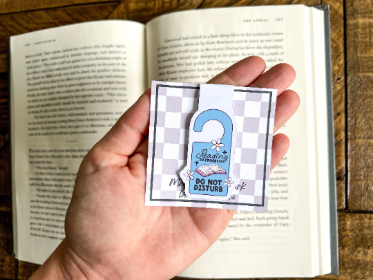 Reading Do Not Disturb Door Hanger, Magnetic Bookmark