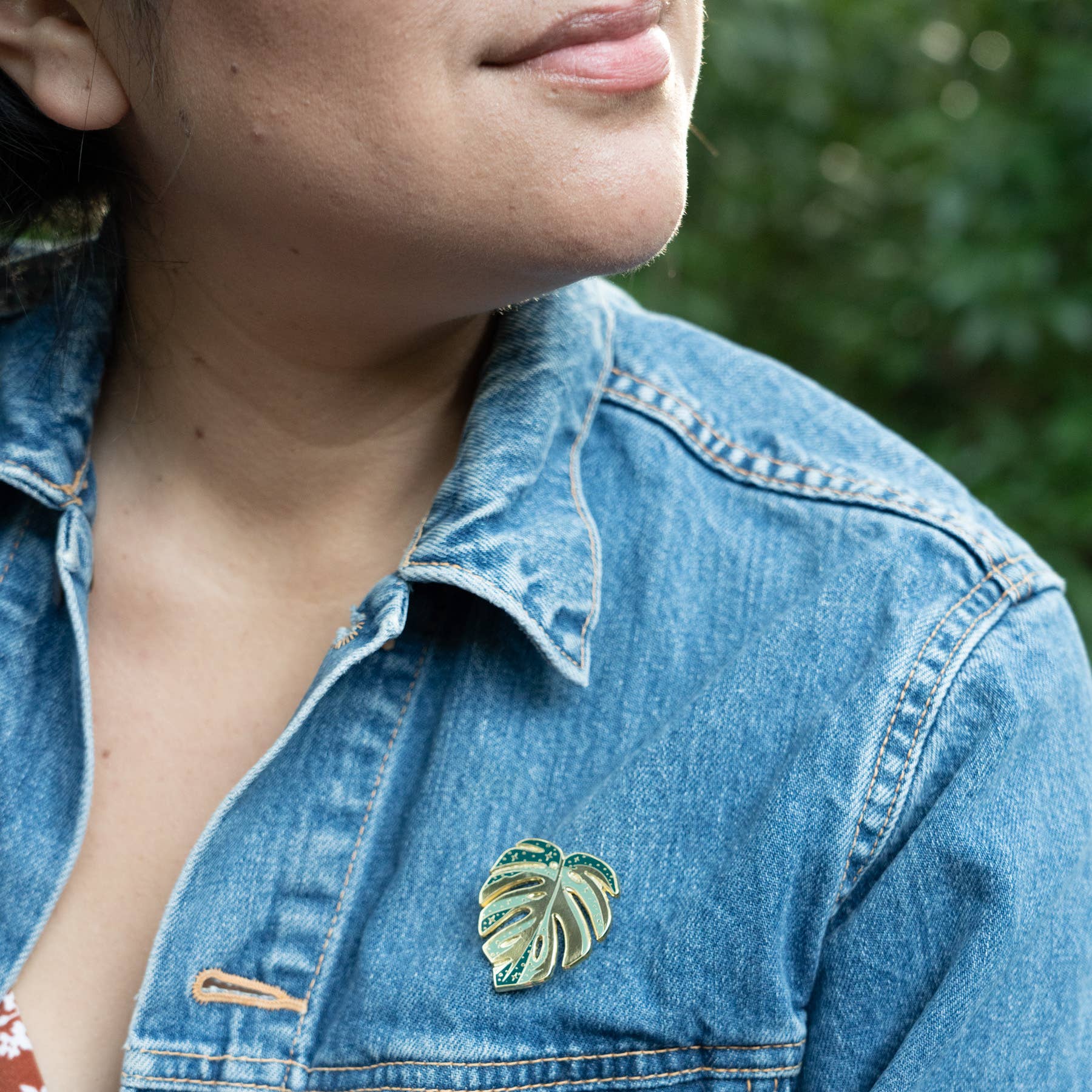 Monstera Thai Constellation Pin, Plant Lover Gift