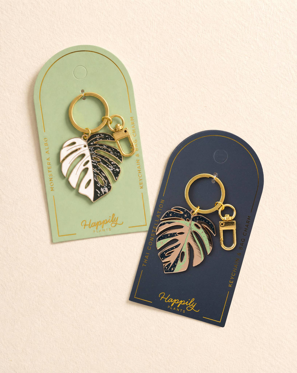 Monstera Thai Constellation Keychain Charm, Plant Lover Gift