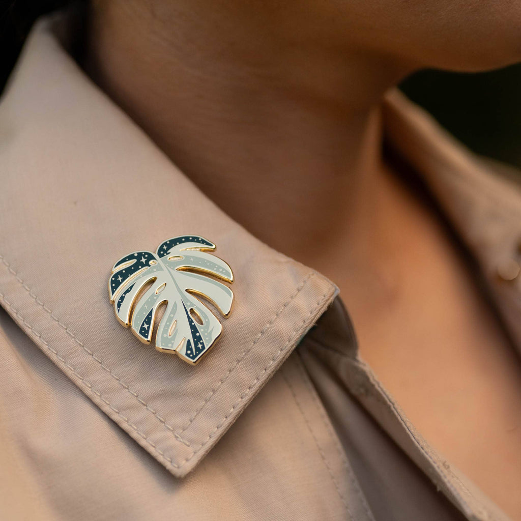 Monstera Thai Constellation Pin, Plant Lover Gift