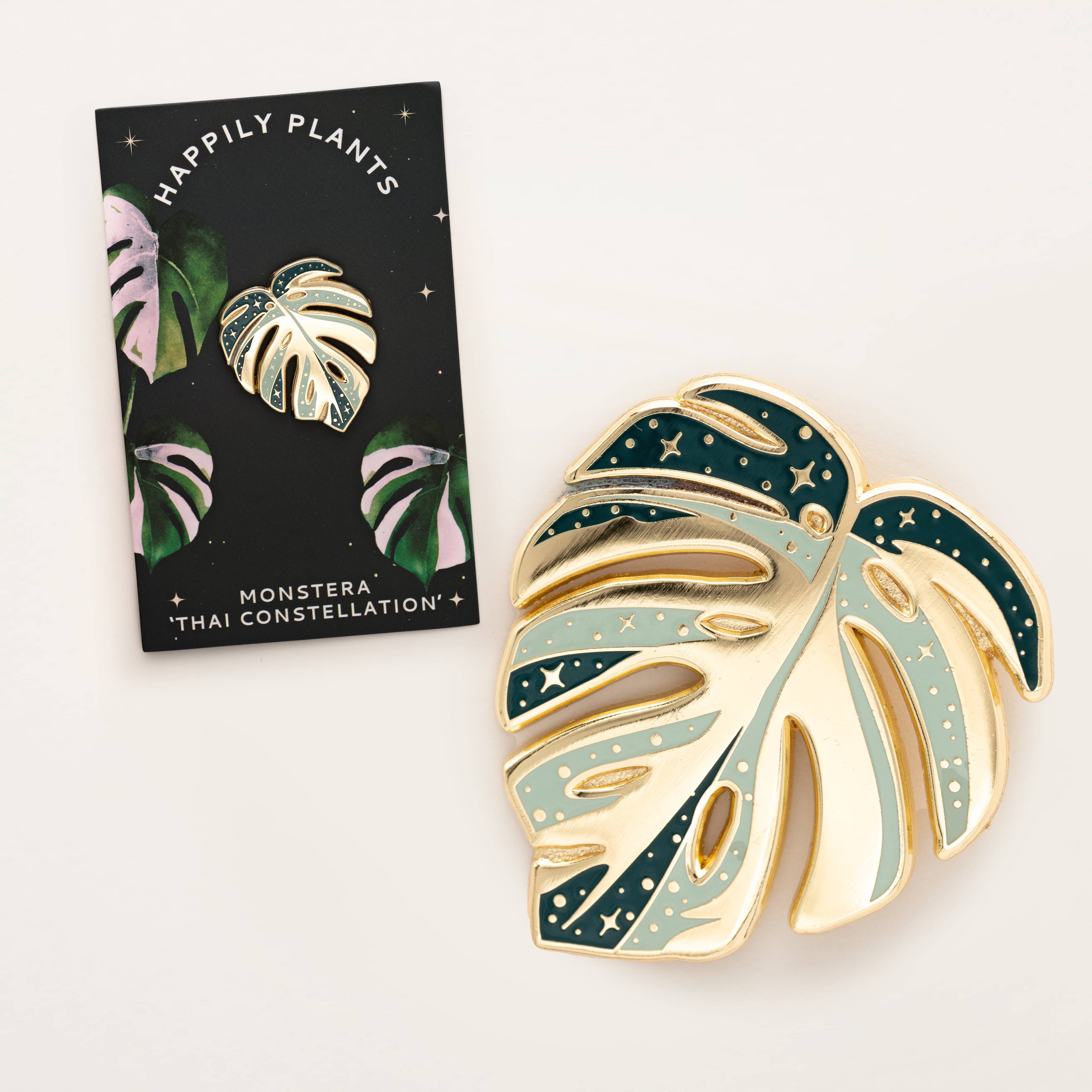 Monstera Thai Constellation Pin, Plant Lover Gift