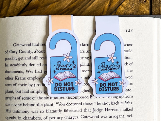 Reading Do Not Disturb Door Hanger, Magnetic Bookmark