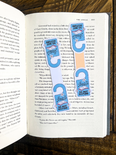 Reading Do Not Disturb Door Hanger, Magnetic Bookmark