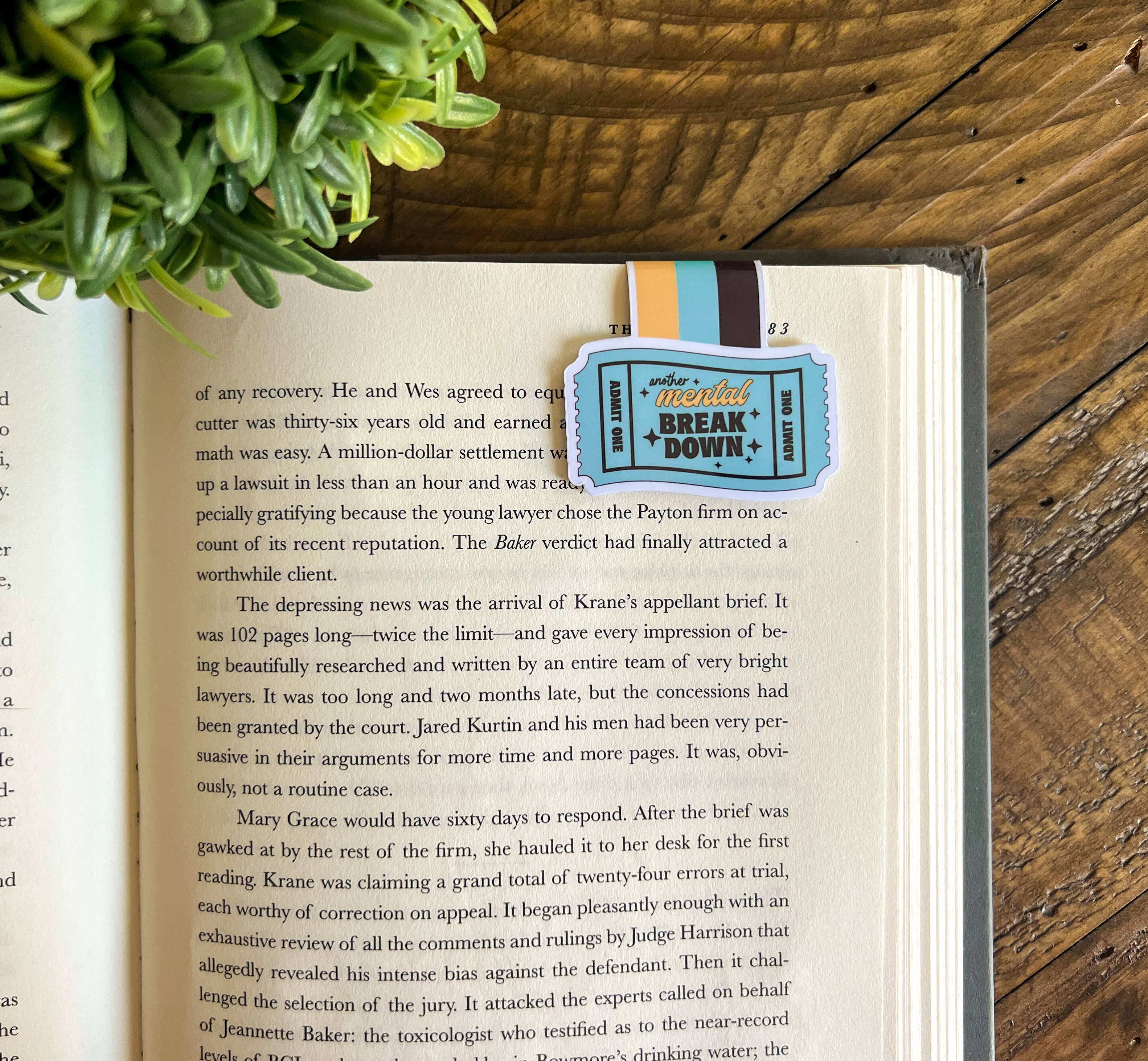 Ticket for Another Mental Breakdown Magnetic Bookmark